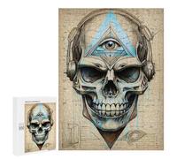 Third Eye Blind Skull: New Year Party Activity, 500 PCS Wooden Jigsaw Puzzle for Adults; for Shared Table Time