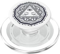 Third Eye Chakra Black & White Zen Mandala Yoga Meditation PopSockets PopGrip for MagSafe