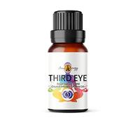 Third Eye Chakra Essential Oil Blend with Amethyst Crystal Chips, 10ml - Lavender, Lime, Frankincense - Aromatherapy Diffuser, Burner, Yoga, Meditation, Bracelets, Kundalini