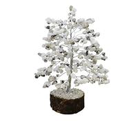 THIRD EYE CRYSTALS® Crystal Tree Feng Shui Decorative Stone Money Tree Natural Moonstone Tree Of Life Lucky Charm Crystal Ornament Gemstone Tree Mini Bonsai Tree Reiki Stone