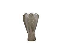 THIRD EYE CRYSTALS Guardian Angel Smokey Quartz Healing Crystal Gemstone Mini Angel Hand Carved Crystal Statue Lucky Charms Feng Shui Ornaments Office Décor