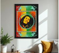 Third Eye Export Unique Cotton Bob Marley Poster Boho Decor Weed Tapestry Wall Hanging Hippie Bohemian Decorations for Bedroom Wall Art 42 x 30 Inches (Circle Laughing)