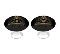 Third Eyeball Goth Eye Spiritual 2 PCS Funny Drawer Knobs with Screw Round Metal Cabinet Pulls for Kitchen Cupboard Furniture
