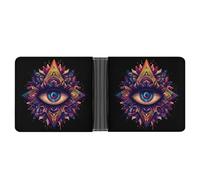 Third Eyeball Goth Eye Spiritual Leather Wallets for Men Slim Bifold Wallet Credit Card Holder Front Pocket Wallets