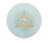Third Eyeball Goth Eye Spiritual Printed Tempered Glass Cutting Board Round Non-Slip Chopping Block Easy to Clean 7.9"