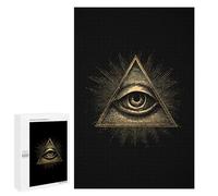 Third Eyeball Goth Eye Spiritual Wooden Puzzle Letter on Back Adults Difficult Jigsaw Puzzles for Home Family Game Birthday Gift