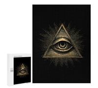 Third Eyeball Goth Eye Spiritual Wooden Puzzle Letter on Back Adults Difficult Jigsaw Puzzles for Home Family Game Birthday Gift