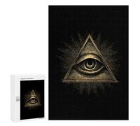 Third Eyeball Goth Eye Spiritual Wooden Puzzle Letter on Back Adults Difficult Jigsaw Puzzles for Home Family Game Birthday Gift