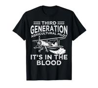 Third Generation Agricultural Pilot It's in The Blood Farmer T-Shirt