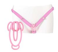Third Generation Chastity Cage Fufu Clip Chastity Device, with 1 Pink Chastity Belt, Breathable Adjustable Invisible Chastity Set -A68UK (Pink)