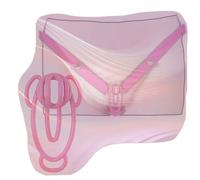 Third Generation Fitness Cage Fufu Clip Cross Dressing Set, with 1 Pink Yoga Belt, Breathable Adjustable Invisible Protection Set -A68UK (B:Pink)