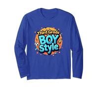 Third Grade Boy Style: Fun School Adventure Awaits Long Sleeve T-Shirt, Adult Unisex, Royal Blue, M
