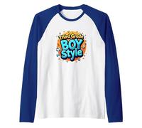 Third Grade Boy Style: Fun School Adventure Awaits Raglan Baseball Tee, Men, Royal Blue/White, M