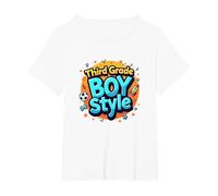 Third Grade Boy Style: Fun School Adventure Awaits T-Shirt, Women's Plus, White, 1X