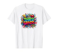 Third Grade First Day Back to School Colorful Elementary Value Graphic T-Shirt, Men, White, M