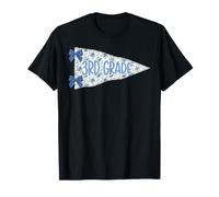 Third Grade Floral Pennant School Year Design T-Shirt