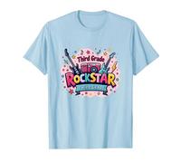 Third Grade Rockstar: Colorful Music Themed School Fun T-Shirt, Men, Baby Blue, XL