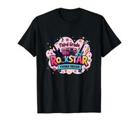 Third Grade Rockstar: Colorful Music Themed School Fun T-Shirt, Men, Black, 5XL