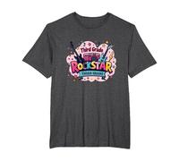 Third Grade Rockstar: Colorful Music Themed School Fun T-Shirt, Men's Big and Tall, Dark Heather Grey, 6X Tall