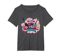 Third Grade Rockstar: Colorful Music Themed School Fun T-Shirt, Women's Plus, Dark Heather Grey, 6X