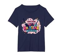 Third Grade Rockstar: Colorful Music Themed School Fun T-Shirt, Women's Plus, Navy, 5X