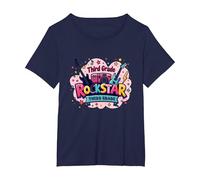 Third Grade Rockstar: Colorful Music Themed School Fun T-Shirt, Women's Plus, Navy, 6X