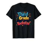 Third Grade Rockstar: Cool Back to School Music Vibes T-Shirt, Men, Black, 6XL