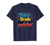 Third Grade Rockstar: Cool Back to School Music Vibes T-Shirt, Men, Navy, 6XL