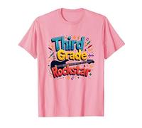Third Grade Rockstar: Cool Back to School Music Vibes T-Shirt, Men, Pink, M