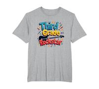 Third Grade Rockstar: Cool Back to School Music Vibes T-Shirt, Men's Big and Tall, Heather Grey, 6X Tall