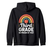 Third Grade So Proud Of You Rainbow Zip Hoodie