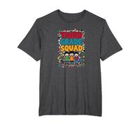 Third Grade Squad: Playful School Friends Adventure T-Shirt, Men's Big and Tall, Dark Heather Grey, 3X Tall