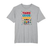 Third Grade Squad: Playful School Friends Adventure T-Shirt, Men's Big and Tall, Heather Grey, 4X Tall
