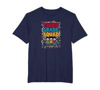 Third Grade Squad: Playful School Friends Adventure T-Shirt, Men's Big and Tall, Navy, 3X Tall