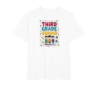 Third Grade Squad: Playful School Friends Adventure T-Shirt, Men's Big and Tall, White, 5X Tall
