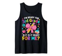 Third Grade Student Back to School Pencil Globe Apple Tank Top