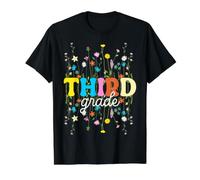 Third Grade Teacher Floral Wildflower Back to School Value Graphic T-Shirt, Men, Black, XL