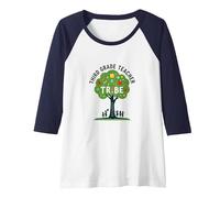 Third Grade Teacher Tribe: Nurturing Young Minds Raglan Baseball Tee, Women, Navy/White, M