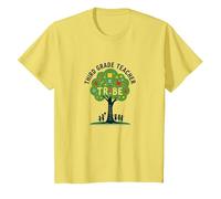 Third Grade Teacher Tribe: Nurturing Young Minds T-Shirt, Kids, Lemon, 8 Years