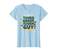 Third Grade Tough Guy: Fun School Adventure Attitude T-Shirt, Women, Baby Blue, S