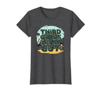 Third Grade Tough Guy: Fun School Adventure Attitude T-Shirt, Women, Dark Heather Grey, L