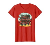Third Grade Tough Guy: Fun School Adventure Attitude T-Shirt, Women, Red, L
