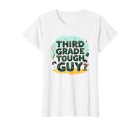 Third Grade Tough Guy: Fun School Adventure Attitude T-Shirt, Women, White, XL