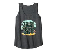 Third Grade Tough Guy: Fun School Adventure Attitude Tank Top, Women, Dark Heather Grey, M