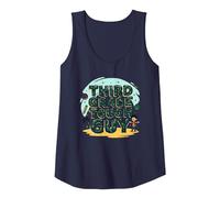 Third Grade Tough Guy: Fun School Adventure Attitude Tank Top, Women, Navy, XL