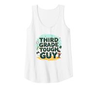 Third Grade Tough Guy: Fun School Adventure Attitude Tank Top, Women, White, XL