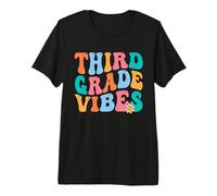 Third Grade Vibes Retro Teacher Women Kids Back to School Premium T-Shirt