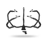 Third Hand Soldering Aid, Magnifying Lamp with Light 3 USB Soldering Station Helping Hands Clamp Tool Blue & Black 150x150x100mm(Sn5bkplainblack)