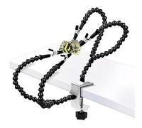 Third hand tool - Soldering station helping hand - 4 Flexible Arms with Adjustable Vise Table Desk Clamp Base solder holder for Pcb Repair, Jewelry Making Black