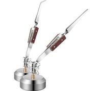Third Hand Tweezers 2 Pcs Straight Curved Soldering Tweezers Third Hand Soldering Tool Welding Tweezers with Cross Locking 360 Degree Rotation Round Base for Jewelers Jewelry Making Welding